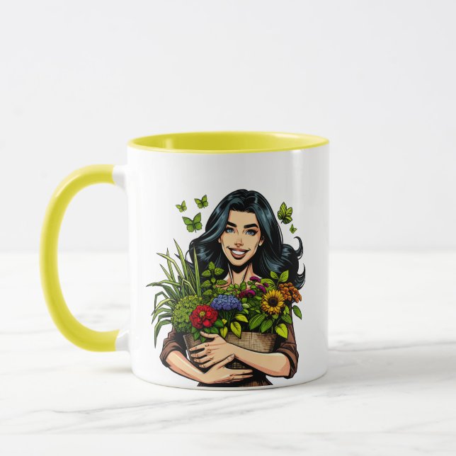 Taza ¡Creces Chica! Plant Pun | Divertido Adicto a la P (Izquierda)