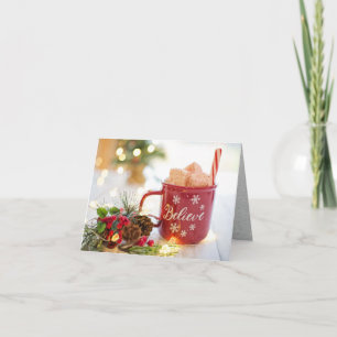 Taza Cree, malvaviscos, adornos de Navidad