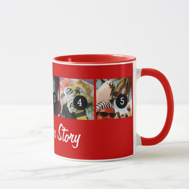 Taza Cree sus los propios dicen su rojo de las imágenes (Derecha)