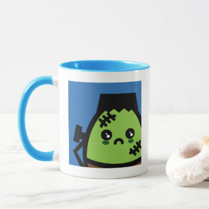 Taza Creepe Egg Frankenstein Halloween Añadir su nomb