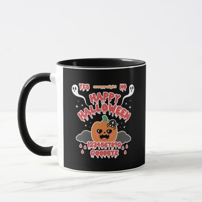 Taza Creepe Junta Fantasma De Kawaii Halloween (Izquierda)