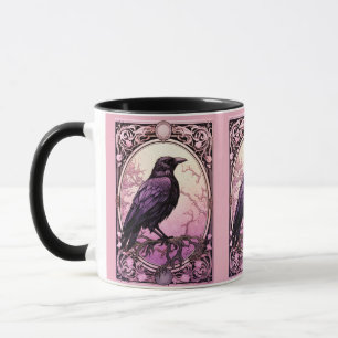 Taza Creepe Tarot Black Crow Pink Halloween