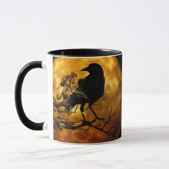 Taza Creepy Gótico Black Raven Halloween (Izquierda)