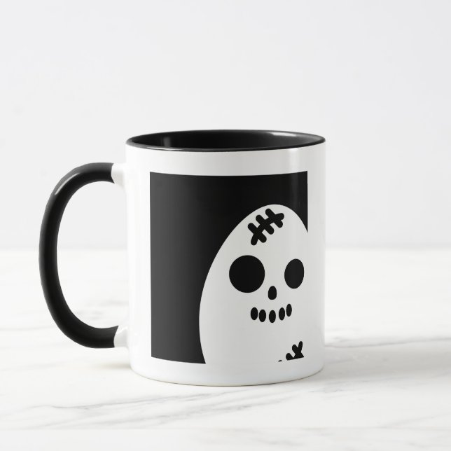 Taza Creepy Huevo Skull - Halloween | Añadir su nombre (Izquierda)