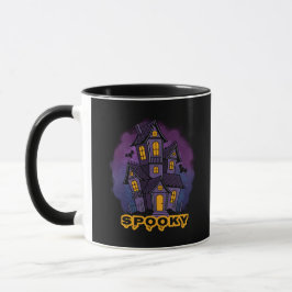 Taza Creepy Purple Mansion Spooky Haunted House