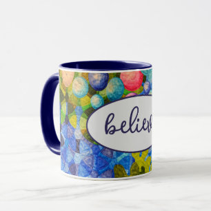 Taza Creer el texto y el diseño del tejido