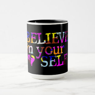 Taza Creer en ti mismo nombre personalizado mug