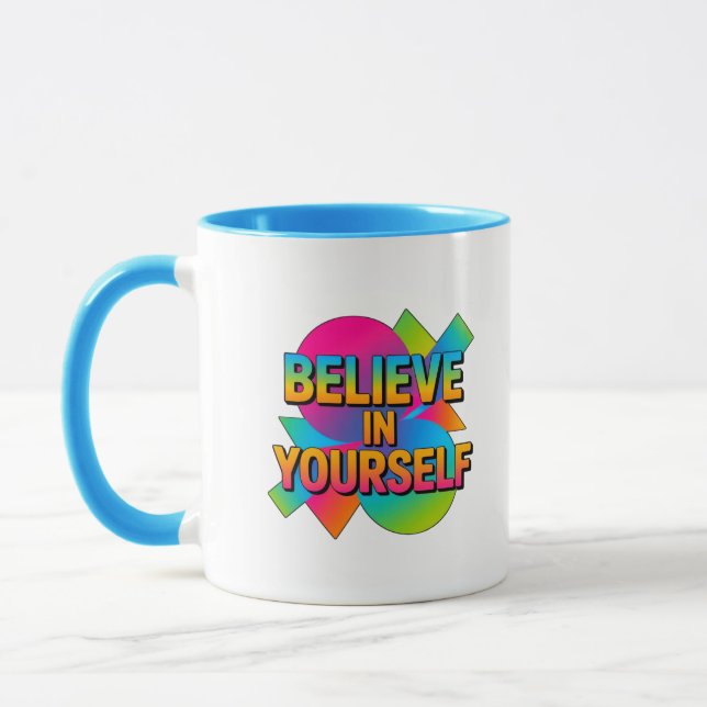 Taza Creer en ti mismo regalo motivacional (Izquierda)
