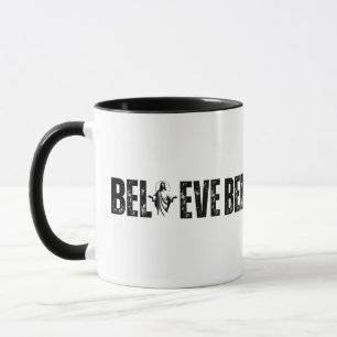 Taza CREER Silueta Cristiana Abierta Con Fe