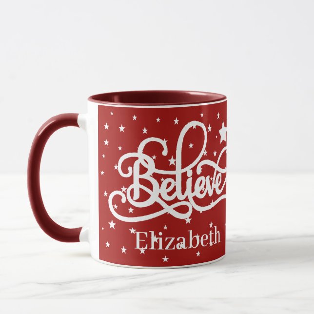 Taza Creer y estrellas personalizadas (Izquierda)