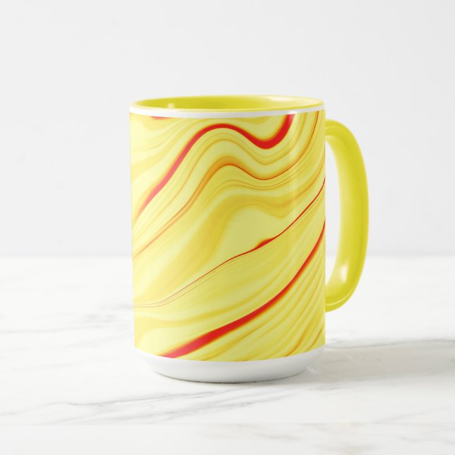 Taza Crema de mango, con trazo curvo o coralino (Anverso derecho)