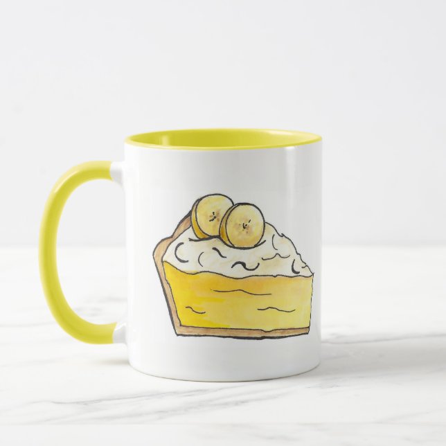 Taza Crema de plátano pastel de postre de crema de plát (Izquierda)