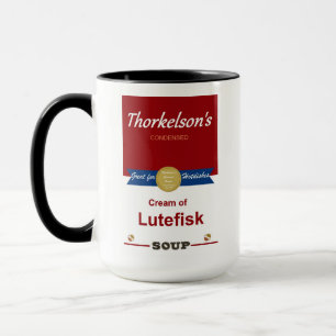 Taza Crema Del Café De La Sopa De Lutefisk.