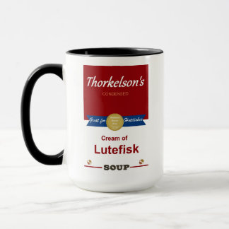 Taza Crema Del Café De La Sopa De Lutefisk.