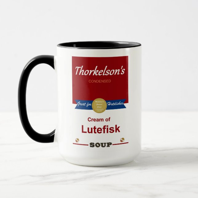 Taza Crema Del Café De La Sopa De Lutefisk. (Izquierda)