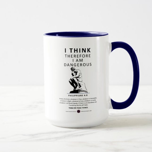 Taza Creo que por lo tanto soy peligroso (Derecha)