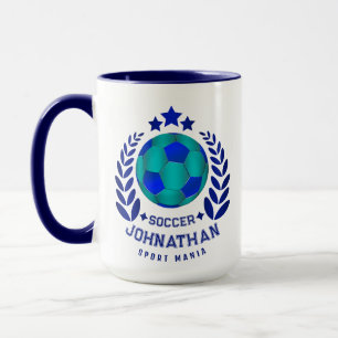 Taza Crest de Balón de Fútbol Regalos para Fanáticos