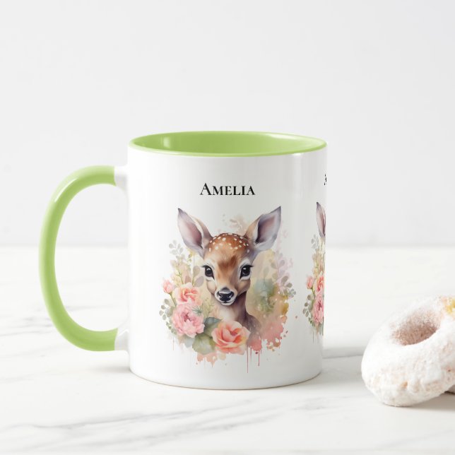 Taza Cría De Cerveza Rodeada De Rosas (Con donut)
