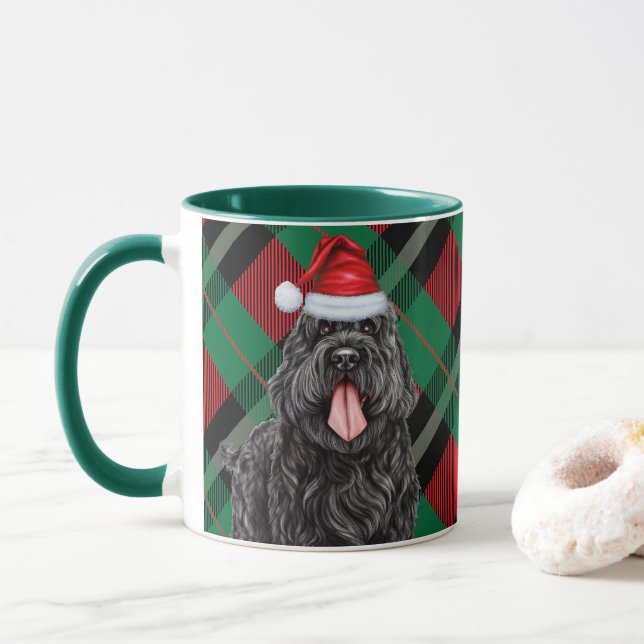 Taza Criada de la festividad roja verde del perro del t (Con donut)