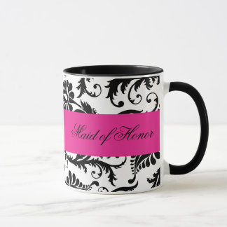 Taza Criada negra, blanca, rosada del damasco de la
