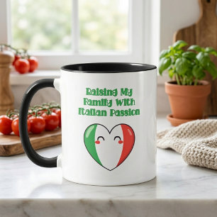 Taza Criando a mi familia con pasión italiana Diseño