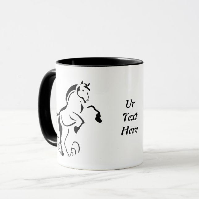 Taza Crianza de caballos de esténcil (Anverso izquierdo)