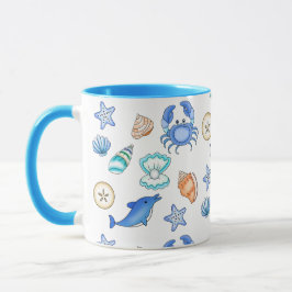 Taza Criaturas marinas con temática de playa