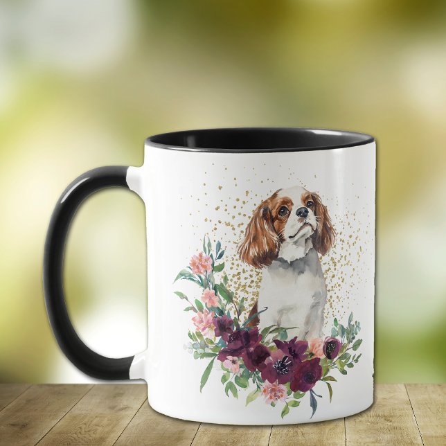 Taza Crimson Bouquet Cavalier King Charles Spaniel (Subido por el creador)