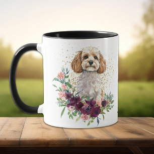 Taza Crimson Floral Bouquet Cockapoo Perro