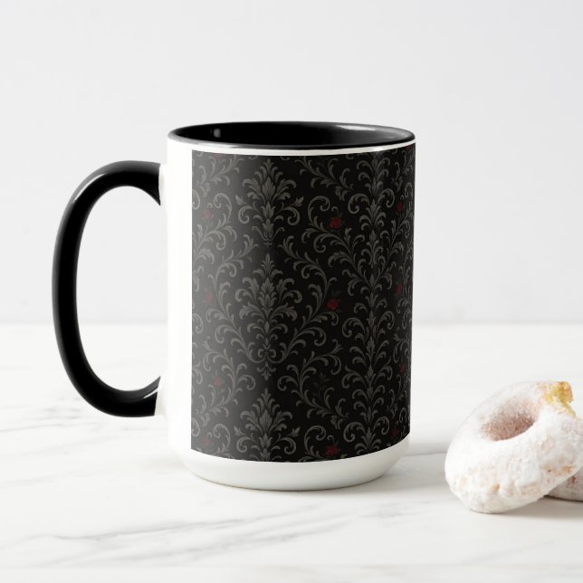 Taza Crimson Nocturne Bloom Victorian (Con donut)