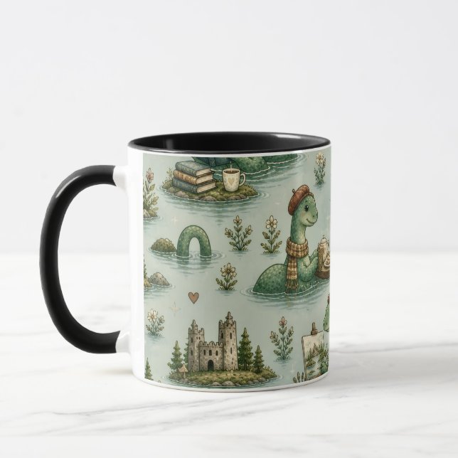 Taza Criptídeos Acogedores Nessie Monstruo del Lago Nes (Izquierda)
