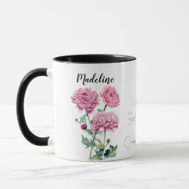 Taza Crisantemo acuarela Noviembre Flor de nacimiento
