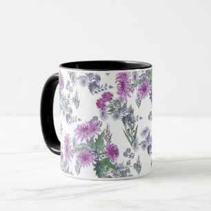 Taza Crisantemo de lino, acuarela