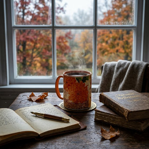 Taza crisantemos de otoño vintage