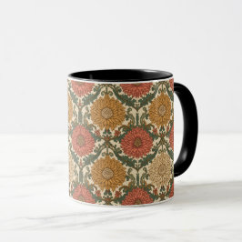 Taza Crisantemos Florales Art Nouveau de William Morris