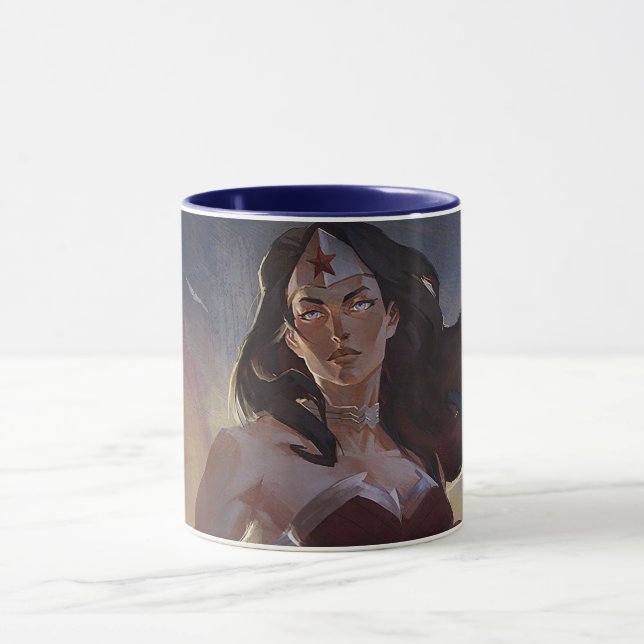 Taza Crisis infinita Ilustracion de mujer maravilla (Centro)
