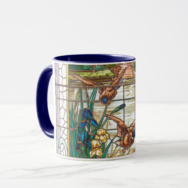 Taza Cristales manchados de mallard patos (Anverso izquierdo)