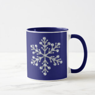 Taza cristalina del copo de nieve
