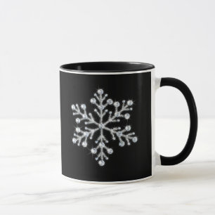 Taza cristalina del copo de nieve