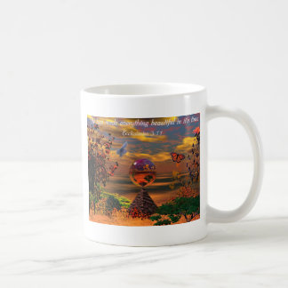Taza cristiana con el verso Ecclesiastes 3 de la