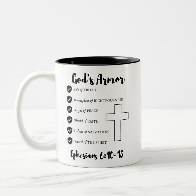 Taza cristiana de la escritura de Jesús de la cruz (Izquierda)