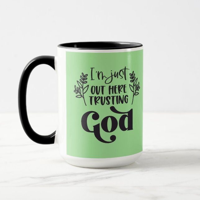 Taza Cristiano diciendo que el café es un Dios fiel (Izquierda)