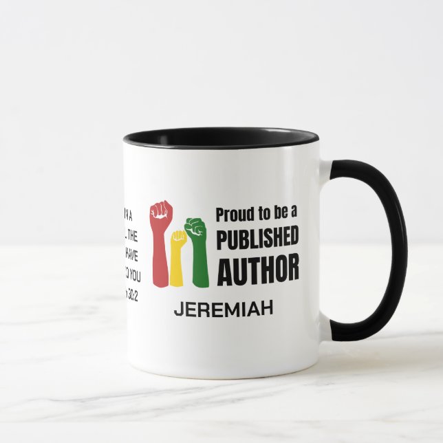 Taza Cristiano personalizado ORGULLOSO AUTOR PUBLICADO  (Derecha)