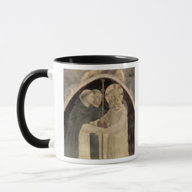 Taza Cristo acoge con satisfacción a dos frailes (Izquierda)