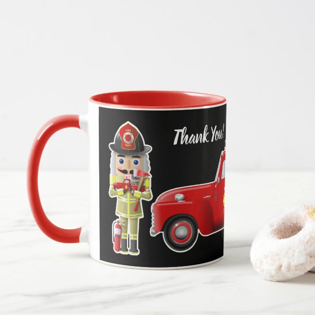 Taza Criticadores de nueces para bomberos con pequeños  (Con donut)