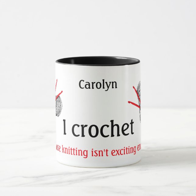 Taza Crochet porque tejer no es lo suficientemente emoc (Centro)