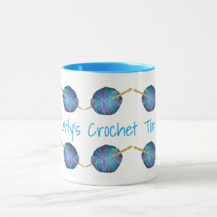 Taza Crochet time, personalizado con tu nombre