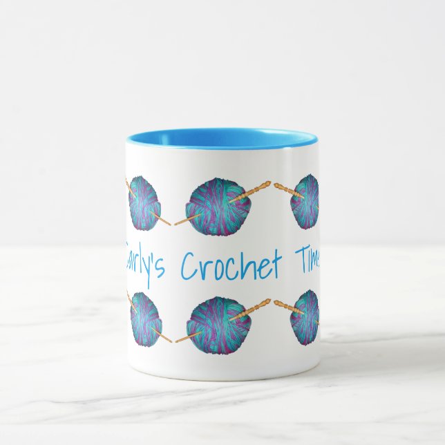 Taza Crochet time, personalizado con tu nombre (Centro)