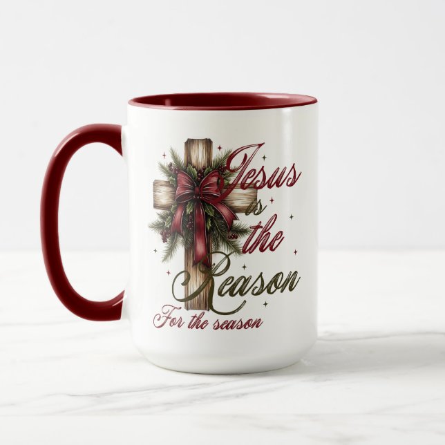 Taza Cross Jesus Is The Reason For The Season (Izquierda)