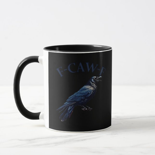 Taza Crow, F-Caw-F Funny Bird Creative Casual (Izquierda)